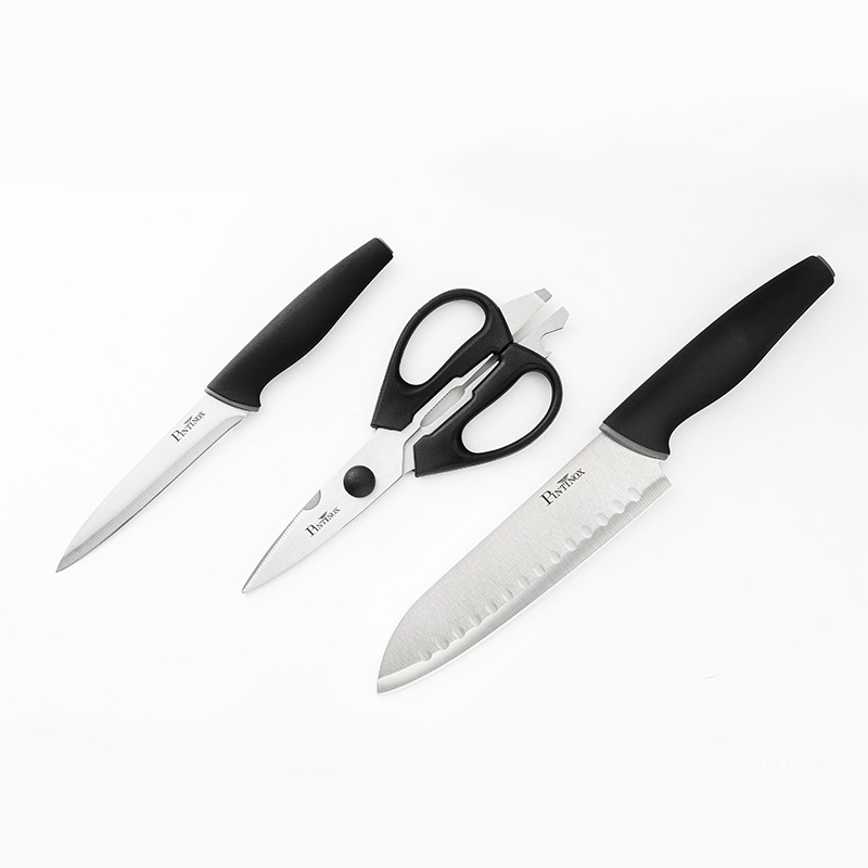 Pintinox Virtuoso Set coltelli » set coltelli 3 pezzi Coltello Santoku Coltello multiuso Forbici da cucina