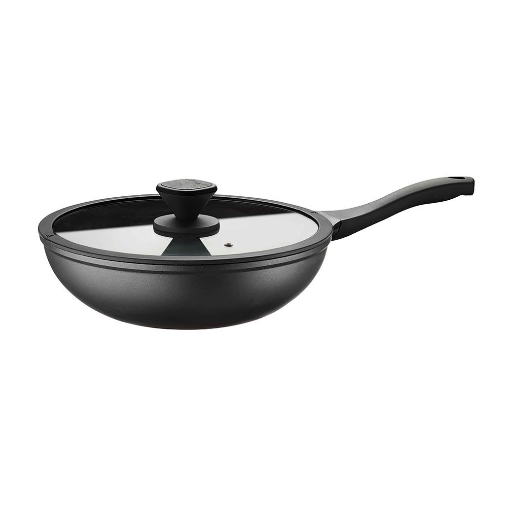PRO » 30 cm aluminum non-stick wok with lid » Online Shop » Pinti Inox